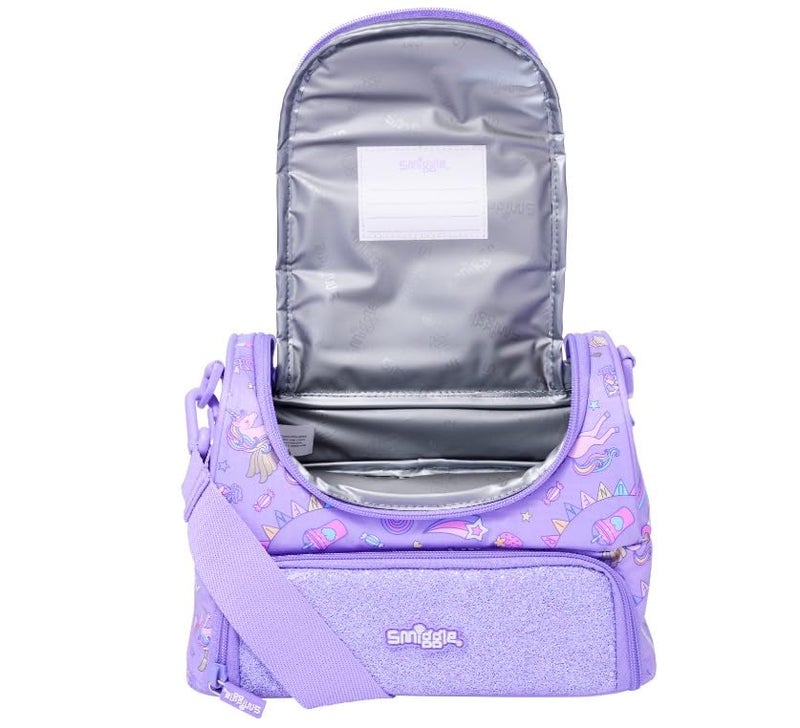 EXILOM حقيبة غداء بوليستر للأطفال، حقيبة غداء للفتيات والفتيان، حقيبة عزل حراري للأطفال والمراهقين، حقيبة سفر مدرسية، حامل زجاجة ماء وعلبة غداء بحزام قابل للتعديل (بنفسجي) - Image 4