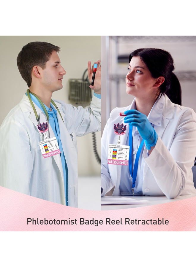 MENIFEND Phlebotomy Badge Reel and Order of Draw Badge Card, Cute Bat Retractable ID Holder and Buddy Card with Order of Draw Reference, Phlebotomist Work Accessories Gift - Image 5