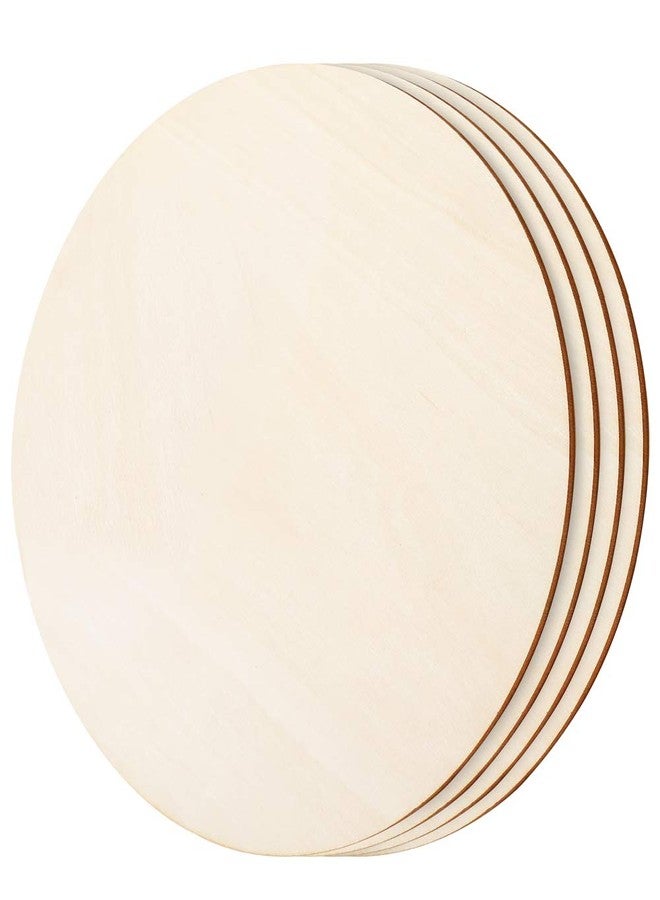 Caydo 4 Pieces 12 Inch Wooden Circle Door Hanger, Unfinished Round Wood Slices for Pyrography, Painting and Christmas Decorations - Image 1