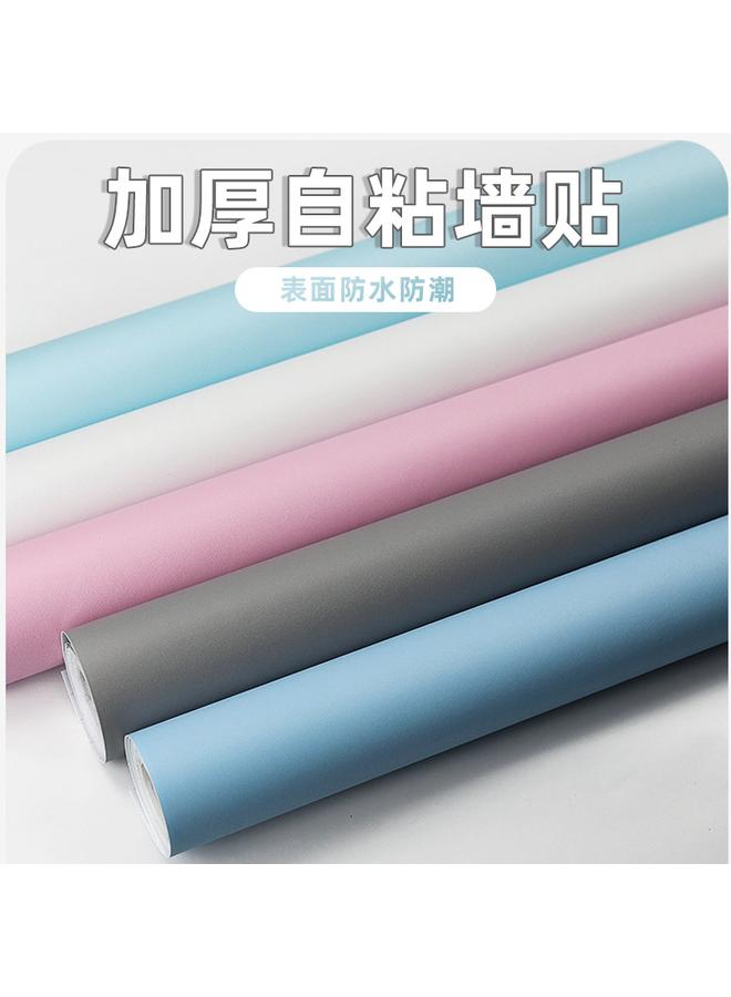 Bluejw Thickened Wallpaper Self-adhesive Morandi White Wallpaper Bedroom Waterproof Wardrobe Desktop Kitchen Wall Stickers Moisture-proof - Image 2