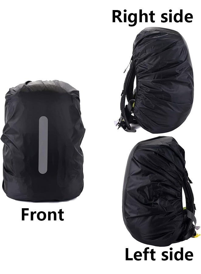 2 Pack Waterproof Rain Cover for Backpack, Backpack Rain Cover with Reflective Strip，Rucksack Rain Cover for Bicycling/Hiking - Image 2