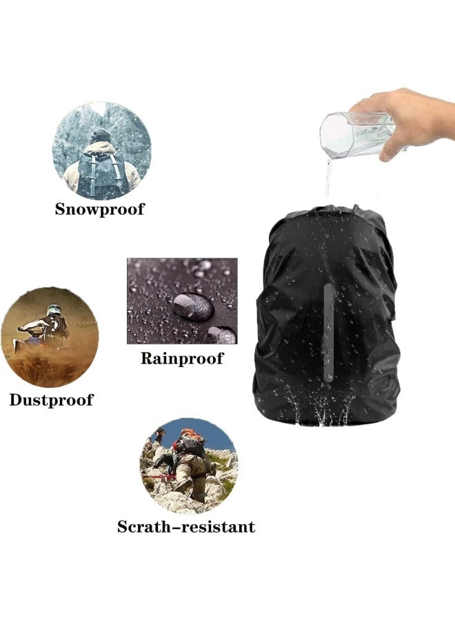 2 Pack Waterproof Rain Cover for Backpack, Backpack Rain Cover with Reflective Strip，Rucksack Rain Cover for Bicycling/Hiking - Image 4