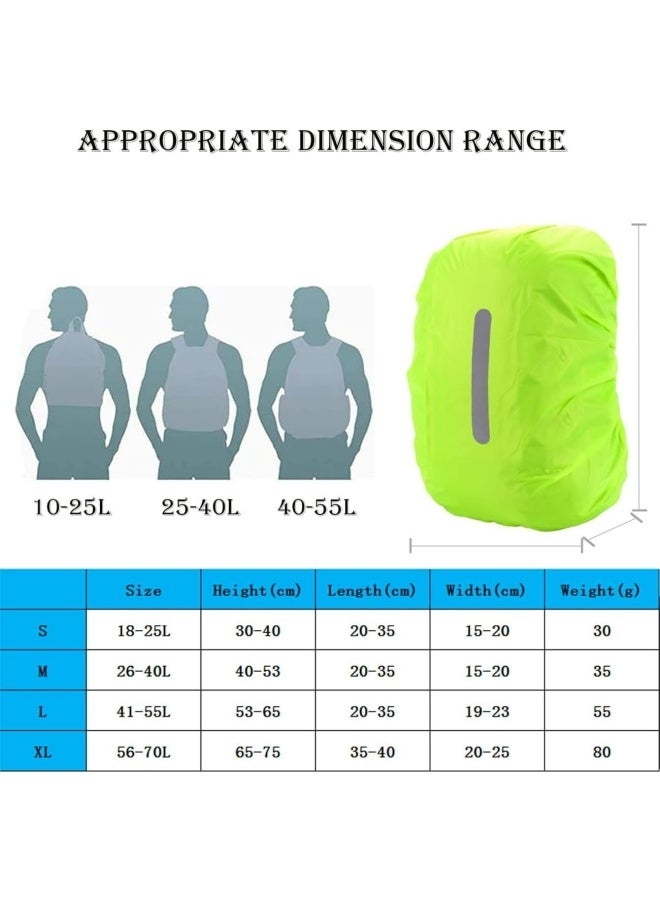 2 Pack Waterproof Rain Cover for Backpack, Backpack Rain Cover with Reflective Strip，Rucksack Rain Cover for Bicycling/Hiking - Image 5