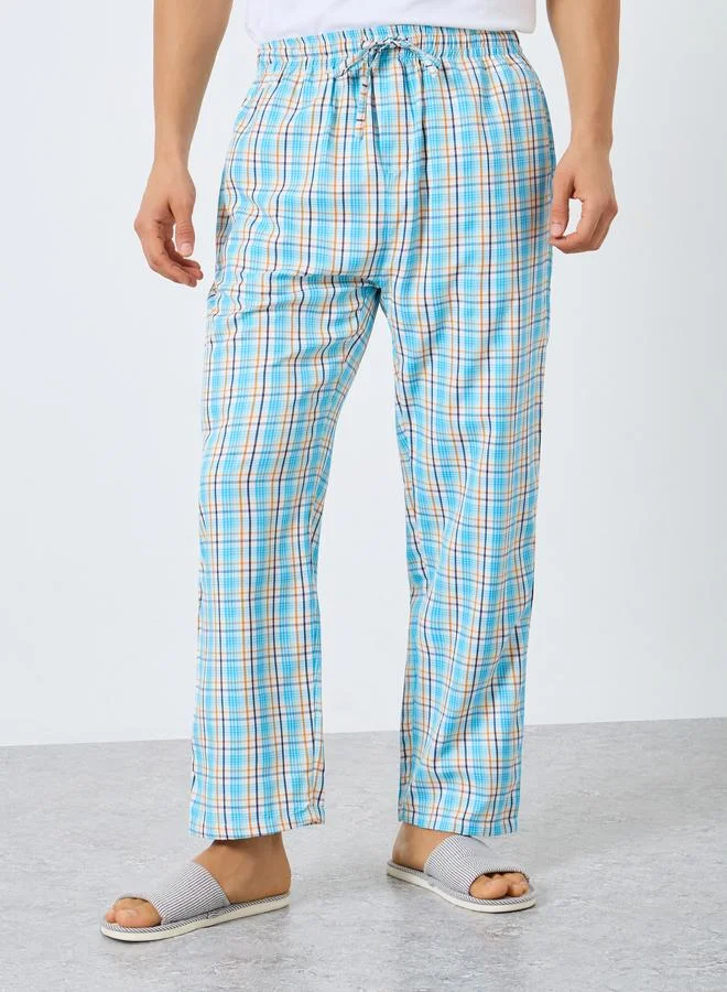 Styli  Pack of 2 - Men Relaxed Fit Checked Pyjama for Men | Best Price UAE