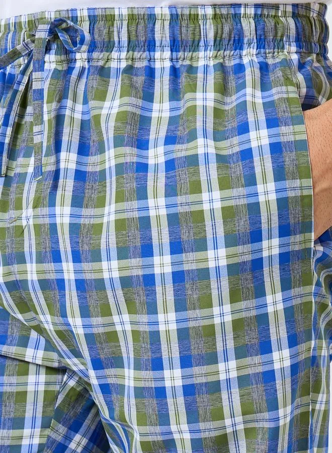 Styli  Pack of 2 - Men Relaxed Fit Checked Pyjama for Men | Best Price UAE