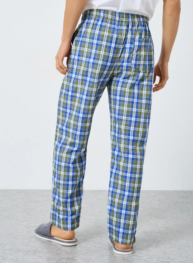 Styli  Pack of 2 - Men Relaxed Fit Checked Pyjama for Men | Best Price UAE
