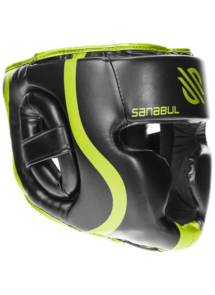 Sanabul  Essential Boxing Headgear for Men & Women | Muay Thai and MMA Headgear | Sparring Headgear | Boxing Head Gear with Full Face Coverage (Green, S/M)  - Image 2