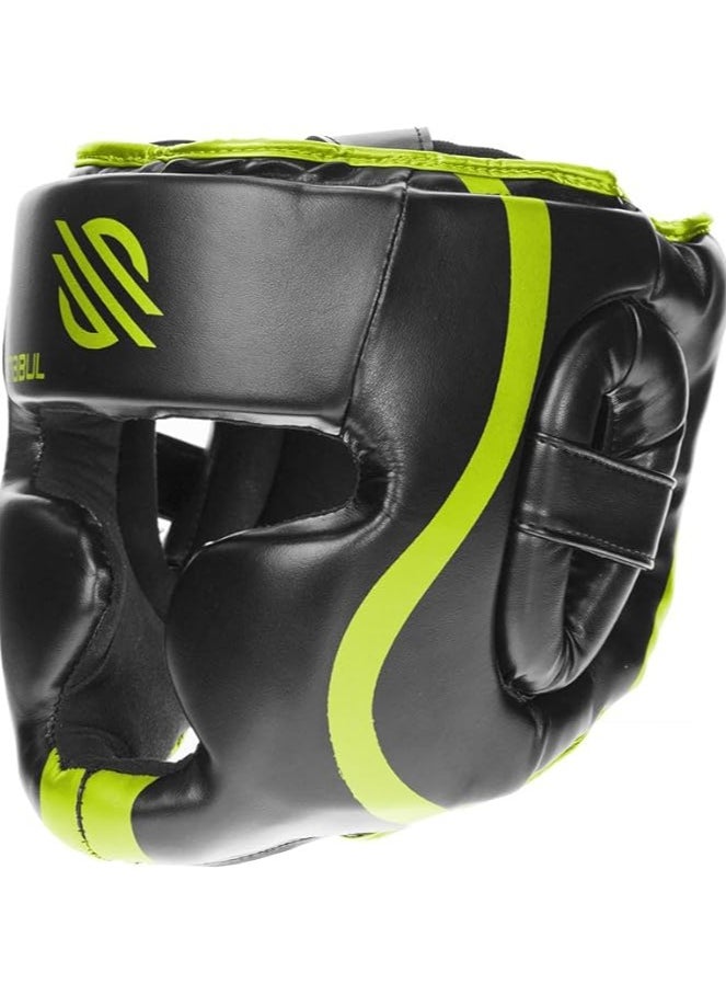 Sanabul  Essential Boxing Headgear for Men & Women | Muay Thai and MMA Headgear | Sparring Headgear | Boxing Head Gear with Full Face Coverage (Green, S/M)  - Image 3