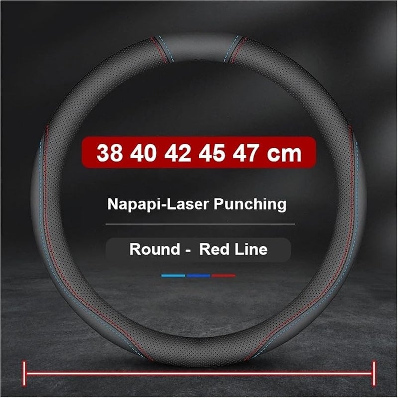 Large Leather Braided Steering Wheel Cover 38 47cm for Bus Truck Scania Renault Isuzu Color C 41 42cm - Image 3
