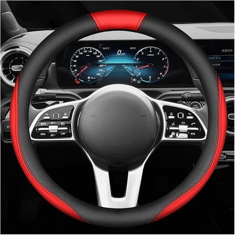 Large Leather Braided Steering Wheel Cover 38 47cm for Bus Truck Scania Renault Isuzu Color C 41 42cm - Image 4