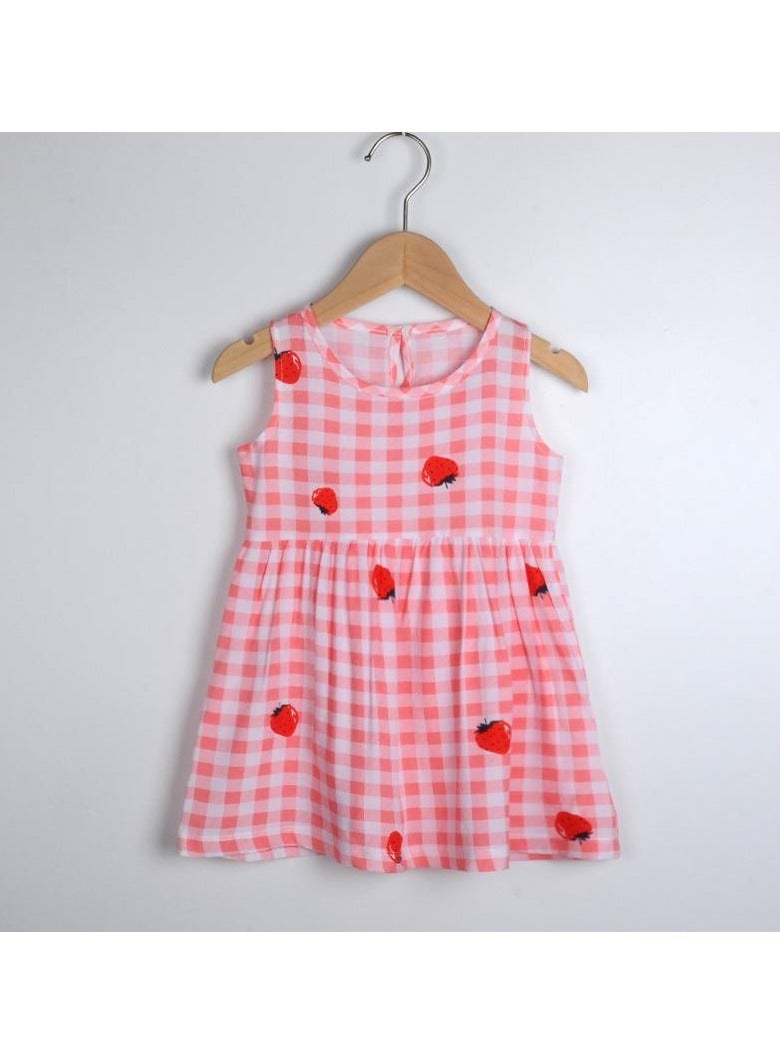 Loquat Girls Summer  Halter Dress  Cotton  Children Floral Dress - Image 1