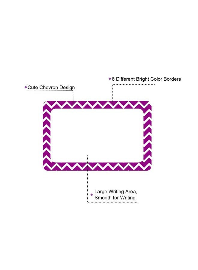 Cualfec 300 Cute Chevron Name Tag Stickers Colorful Border Name Labels for School, Office, Home Can Be Used on Clothes, Storage Boxes, Packages - Updated Stronger Stickiness - Image 4