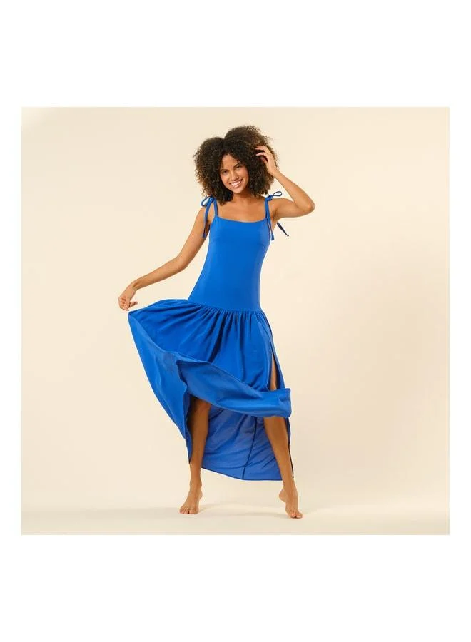Zsa Zsa Zsu Proti Shoulder-Wrap Dress - Navy