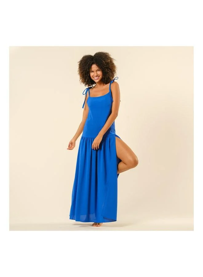 Zsa Zsa Zsu Proti Shoulder-Wrap Dress - Navy