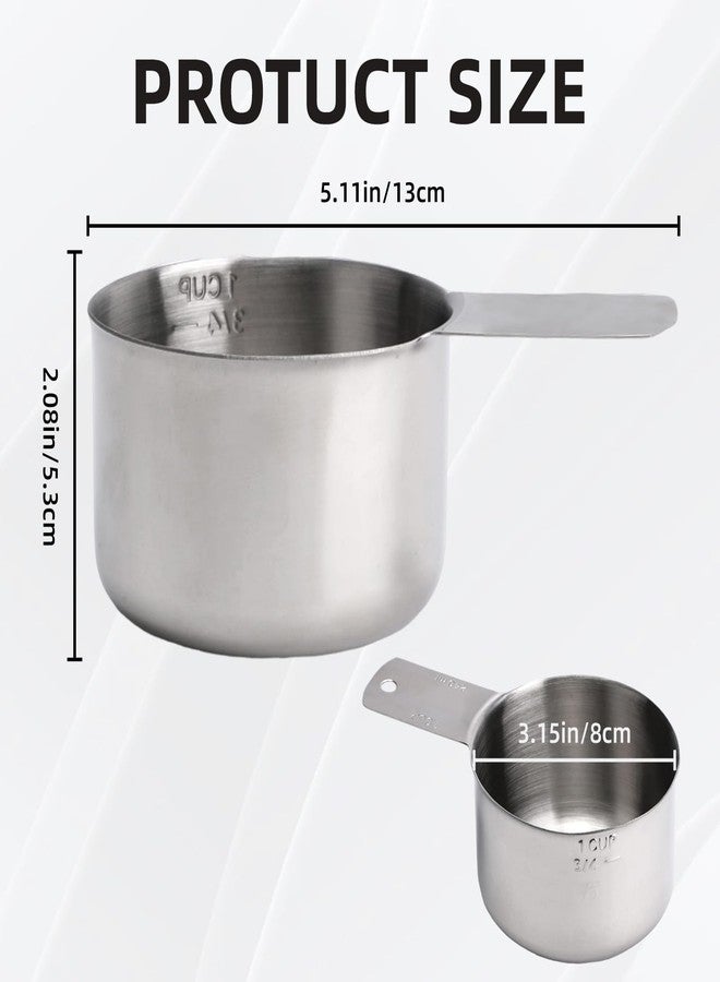 Gallipower 1Cup Single Measuring Cup,Stainless Steel Measure Scoop,Single Measure Cups,Kitchen Gadgets,Metal Measure Scoop for Cooking Baking(240ml,8oz) - Image 2
