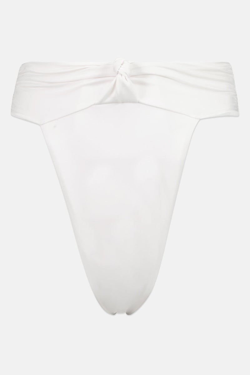 Asos Design Women Plain Twist High Waist Swim Bikini, White  - Image 1