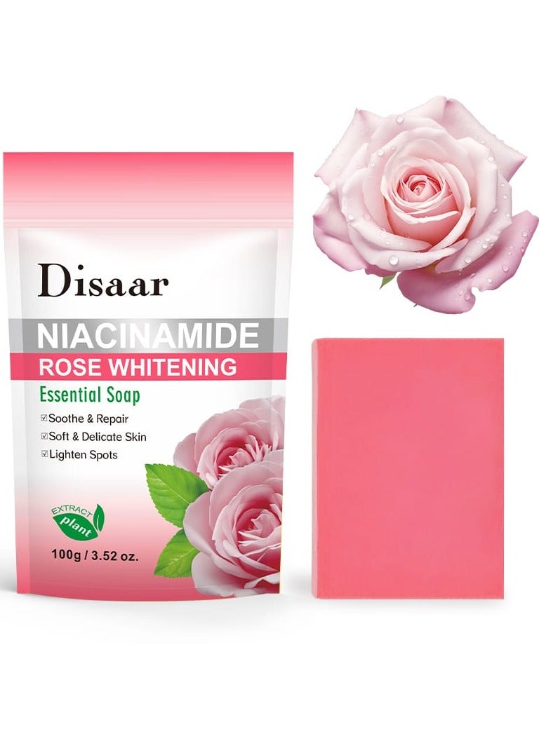 Disaar Niacinamide Rose Whitening Essential Soap 100 g - Image 1