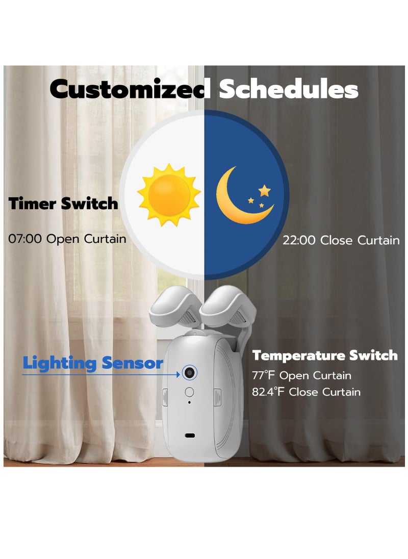 Excefore - Smart Automatic Curtain Opener, Curtain Opener Electronic, Remote Control with App/Timer/Voice, Automatic Light Sensor, Add Gateways, for Google Alexa, No Remote - Image 1
