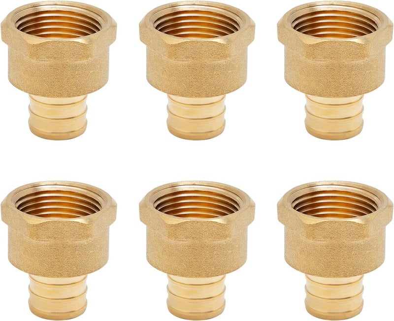 SUNGATOR 6-Pack 3/4" PEX to 3/4" Female NPT Brass Fittings, UPC Certified - Image 1