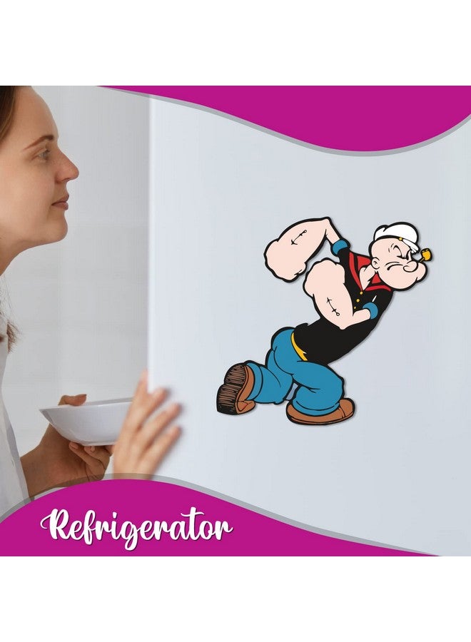 Bhai Please Popeye The Sailor Wooden Fridge Magnet Fun Comic Character Gift and Decoration | Attractive Cartoon Theme Magnet for Indoor Decoration (Pack of 1) - Image 4