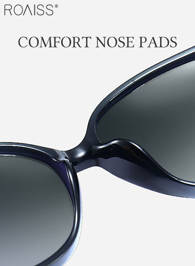 roaiss Women's Polarized Butterfly Sunglasses, UV400 Protection Sun Glasses with Rhinestones Decoration, Fashion Anti-Glare Sun Shades with Glasses Case for Shopping Party Travel 57mm, Clear Blue - Image 5