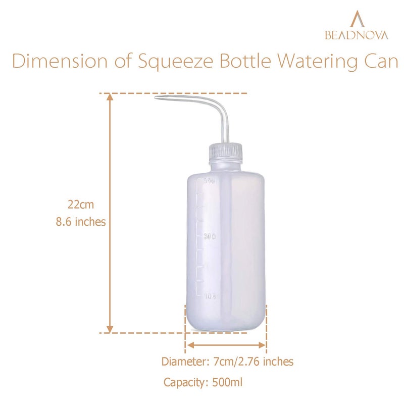 BEADNOVA Irrigation Bottle 500ml 17oz Indoor Plant Watering Can Water Squirt Bottle Plastic Rinse Bottle for Eyelash Extensions Eye Wash Tattoo Lab (1pc) - Image 2