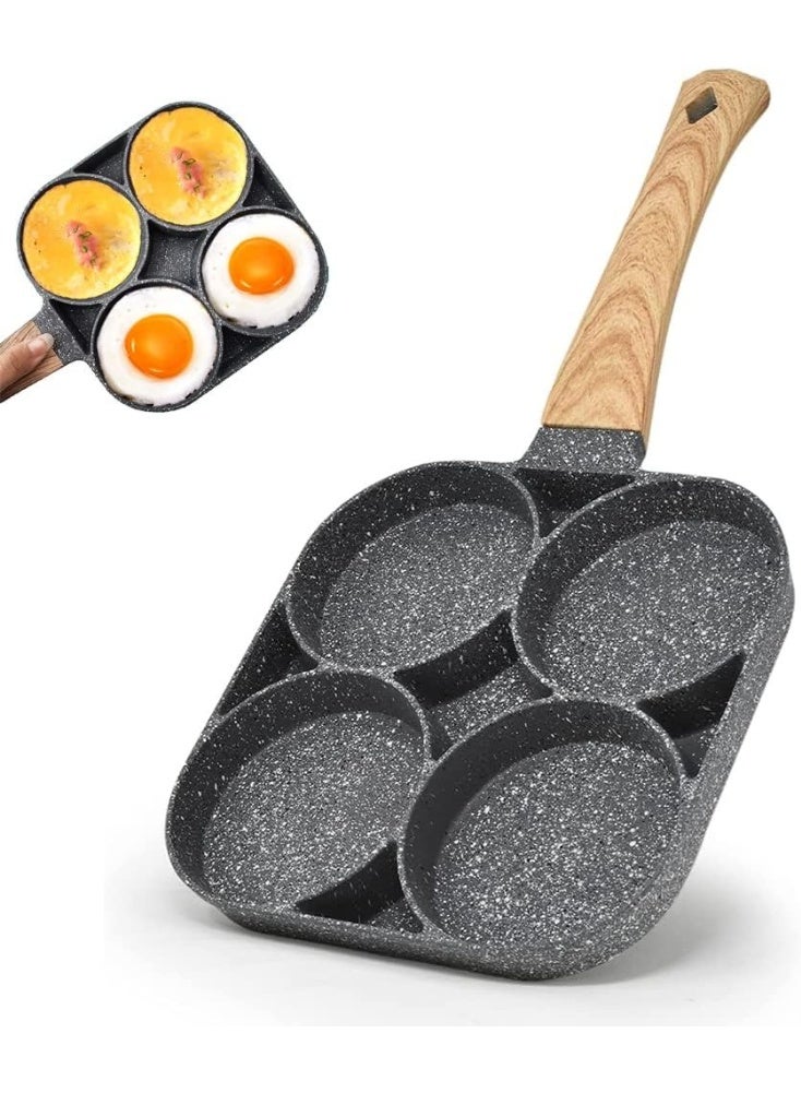 4-Cup Non-Stick Omelette & Egg Frying Pan – Aluminum Breakfast Skillet with Multi-Section Design for Fried Eggs, Pancakes, Mini Pies– Fast Even Heating – Perfect for Quick Daily Cooking - Image 1