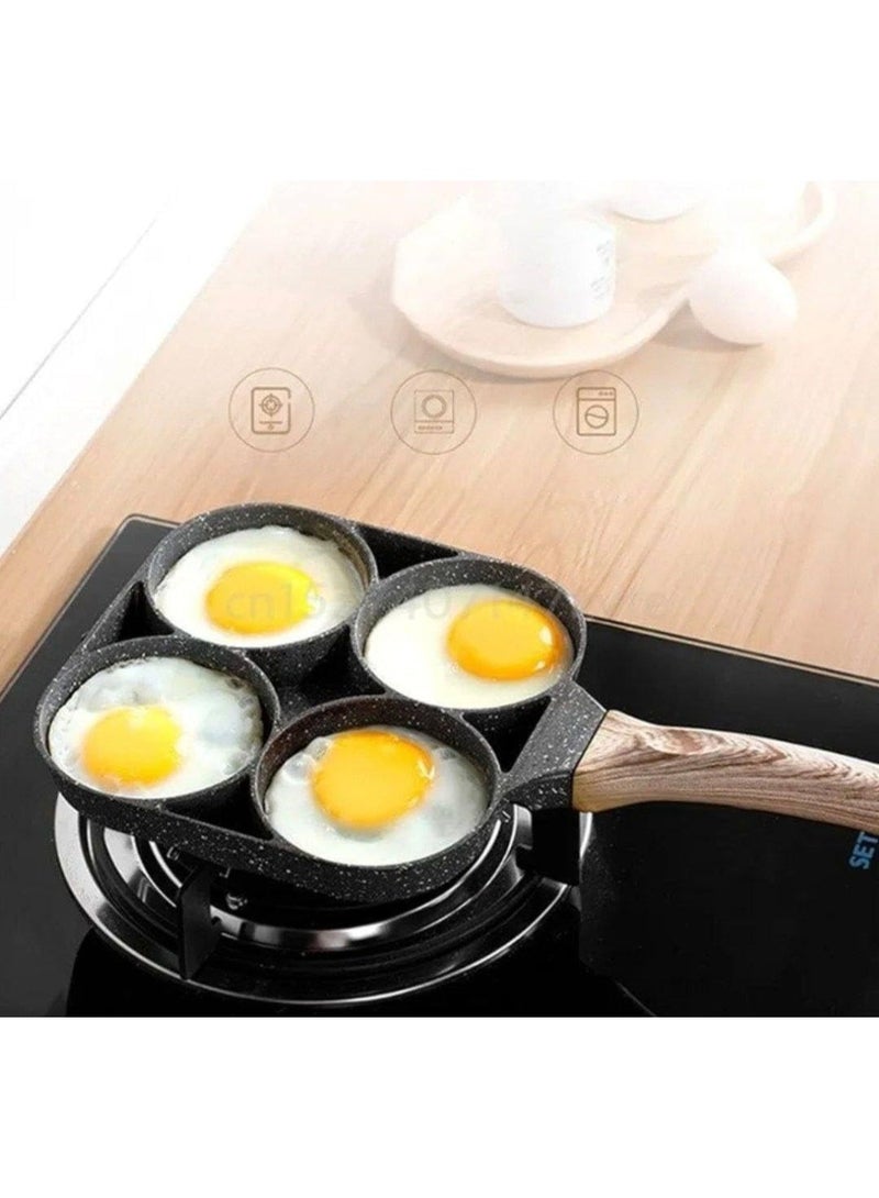 4-Cup Non-Stick Omelette & Egg Frying Pan – Aluminum Breakfast Skillet with Multi-Section Design for Fried Eggs, Pancakes, Mini Pies– Fast Even Heating – Perfect for Quick Daily Cooking - Image 4