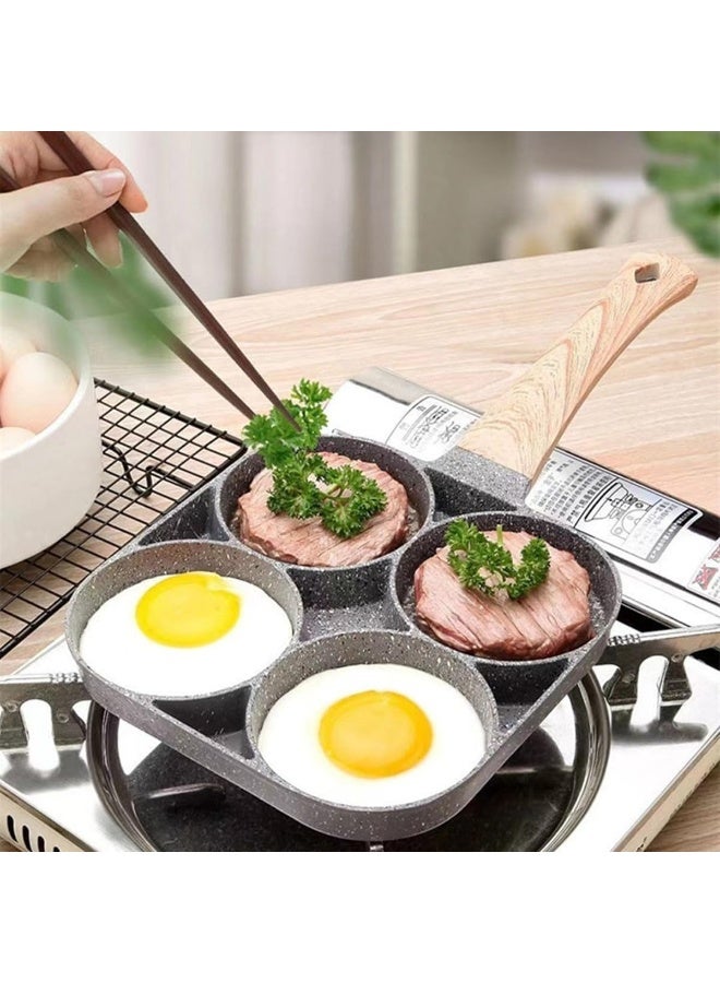 4-Cup Non-Stick Omelette & Egg Frying Pan – Aluminum Breakfast Skillet with Multi-Section Design for Fried Eggs, Pancakes, Mini Pies– Fast Even Heating – Perfect for Quick Daily Cooking - Image 5