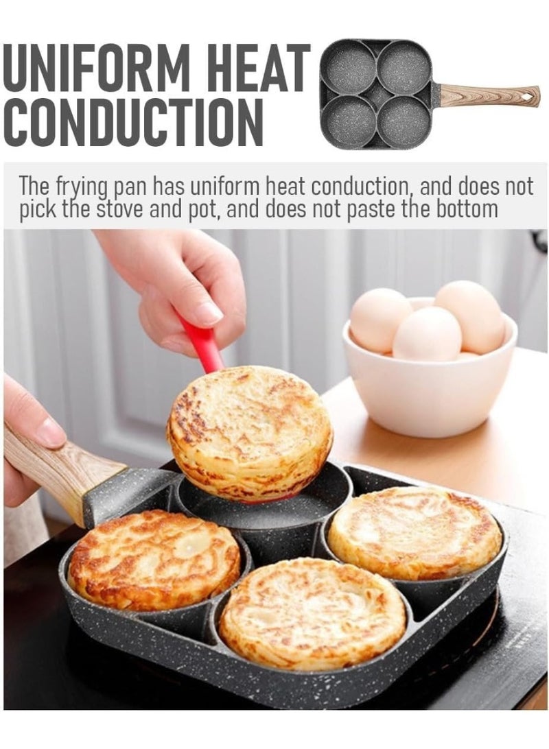 4-Cup Non-Stick Omelette & Egg Frying Pan – Aluminum Breakfast Skillet with Multi-Section Design for Fried Eggs, Pancakes, Mini Pies– Fast Even Heating – Perfect for Quick Daily Cooking - Image 2
