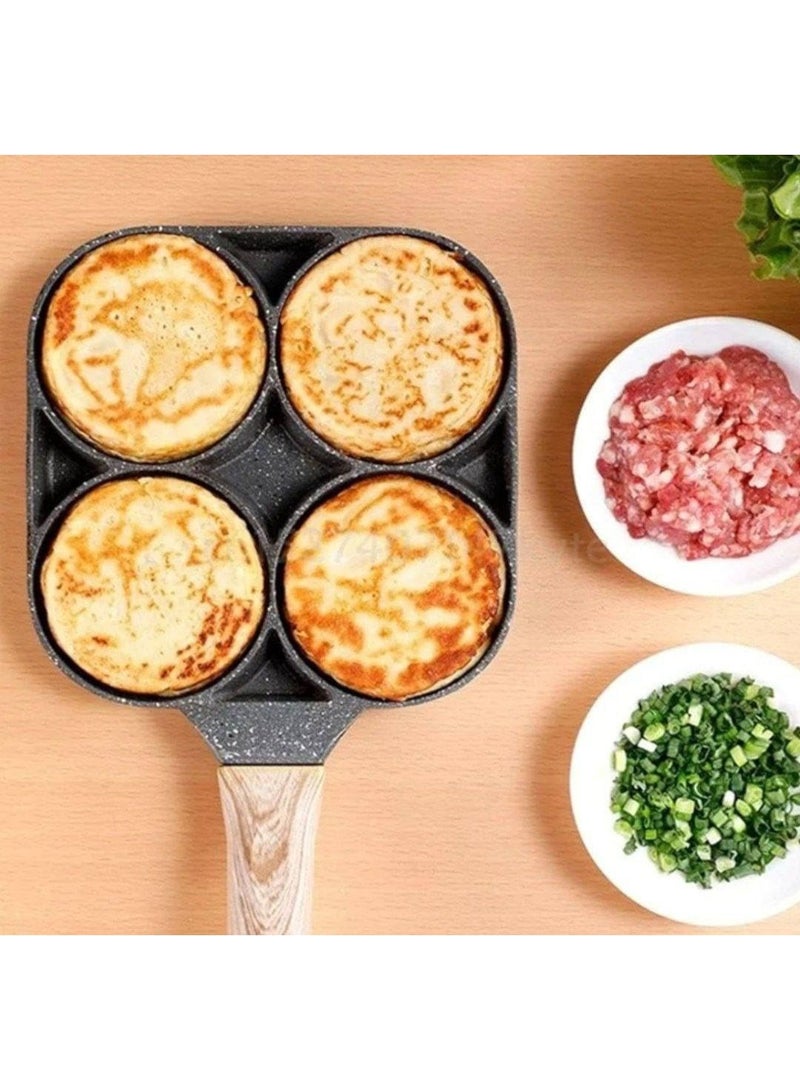 4-Cup Non-Stick Omelette & Egg Frying Pan – Aluminum Breakfast Skillet with Multi-Section Design for Fried Eggs, Pancakes, Mini Pies– Fast Even Heating – Perfect for Quick Daily Cooking - Image 3