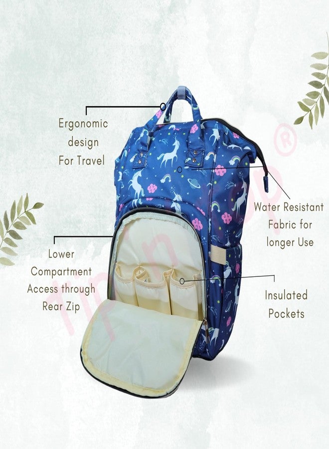 Tip 'n' Top Baby Diaper Bag Backpack for Toddlers maternity bag for Travelling Baby Shower Gift Blue-Unicorn Mother backpack - Image 4