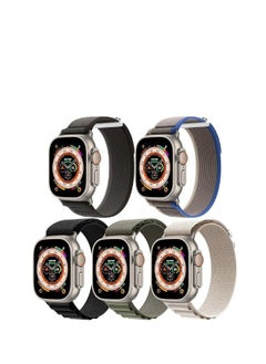 linkship 5 Pack Alpine Loop Bands for Apple Watch Ultra/SE/Series 8-1 - Adjustable Nylon Strap with Titanium G-Hook - Sweat & Water Resistant  - Image 3