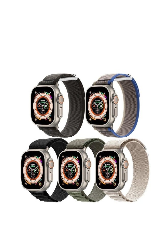 linkship 5 Pack Alpine Loop Bands for Apple Watch Ultra/SE/Series 8-1 - Adjustable Nylon Strap with Titanium G-Hook - Sweat & Water Resistant  - Image 3