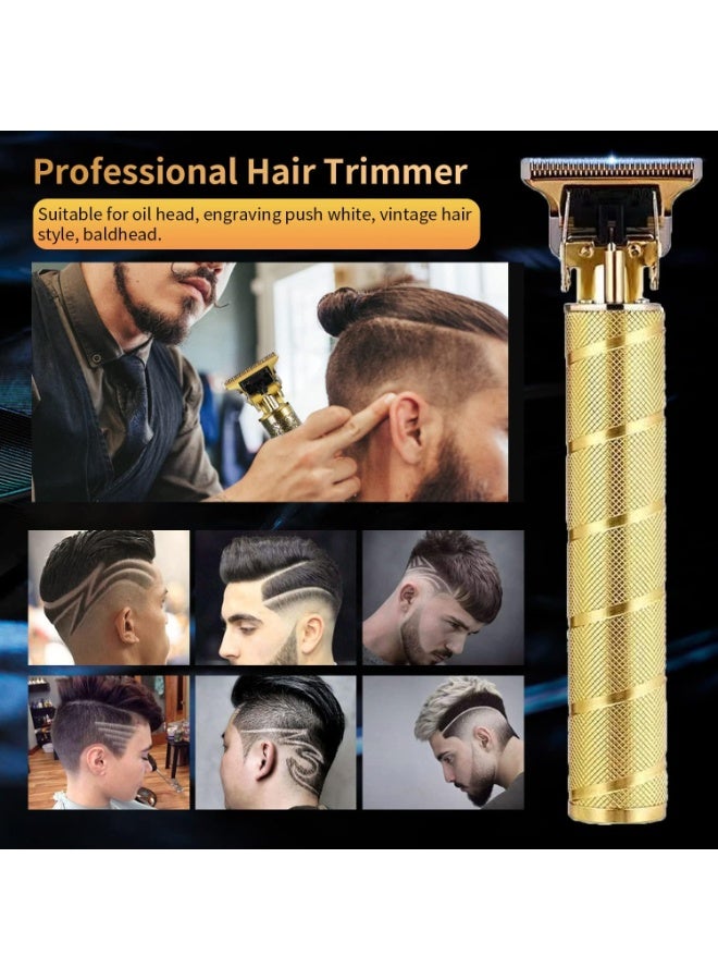 Hair Trimmer for Men, Professional Electric Hair Clippers Cordless Beard Trimmer Shaver Electric T Blade Hair Trimmer, Zero Gapped Hair Clippers Cutting Grooming Kit with Guide Combs, Gold - Image 2