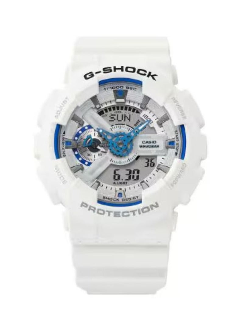 G-SHOCK Casio G-Shock GA-110HDS-7ADR  Marvel Studios Limited Edition Watch – White & Blue, Analog-Digital Hybrid, Shock Resistant, 200m Water Resistant, LED Light, Retro-Futuristic Design Inspired by The Fantastic Four: First Steps - Image 1