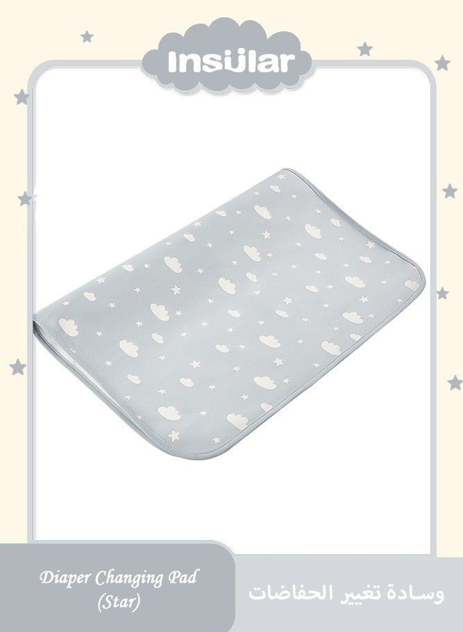 انسولار فراش تغيير حفاضات الأطفال المحمولة - 90 × 60 سم - مقاومة للماء وسهلة الحمل - مثالية للرحلات والمنزل - Image 1
