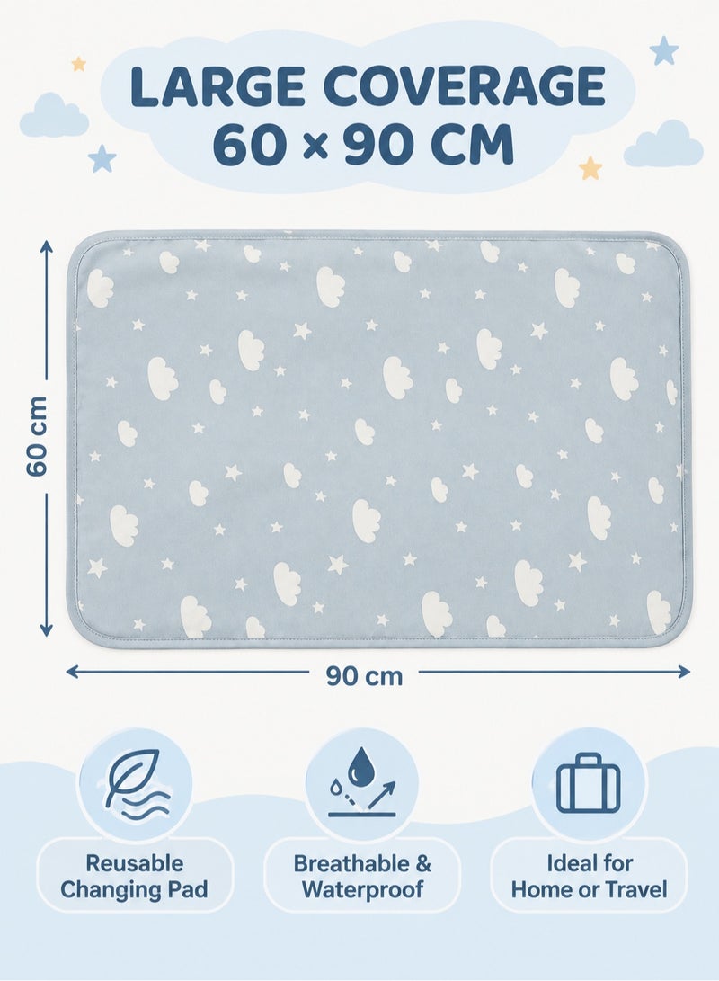 insular Baby Diaper Changing Pad, 60X90cm Waterproof Absorbent Portable Changing Mat, Reusable Changing Pad Liner for Travel or at Home Use - Image 3