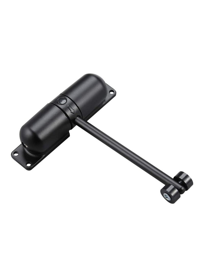 Automatic Door Closer Safety Wheel Roller Spring Door Closer Easy to Install to Convert Hinged Doors to Self-Closing Diecast Construction Black - Image 1