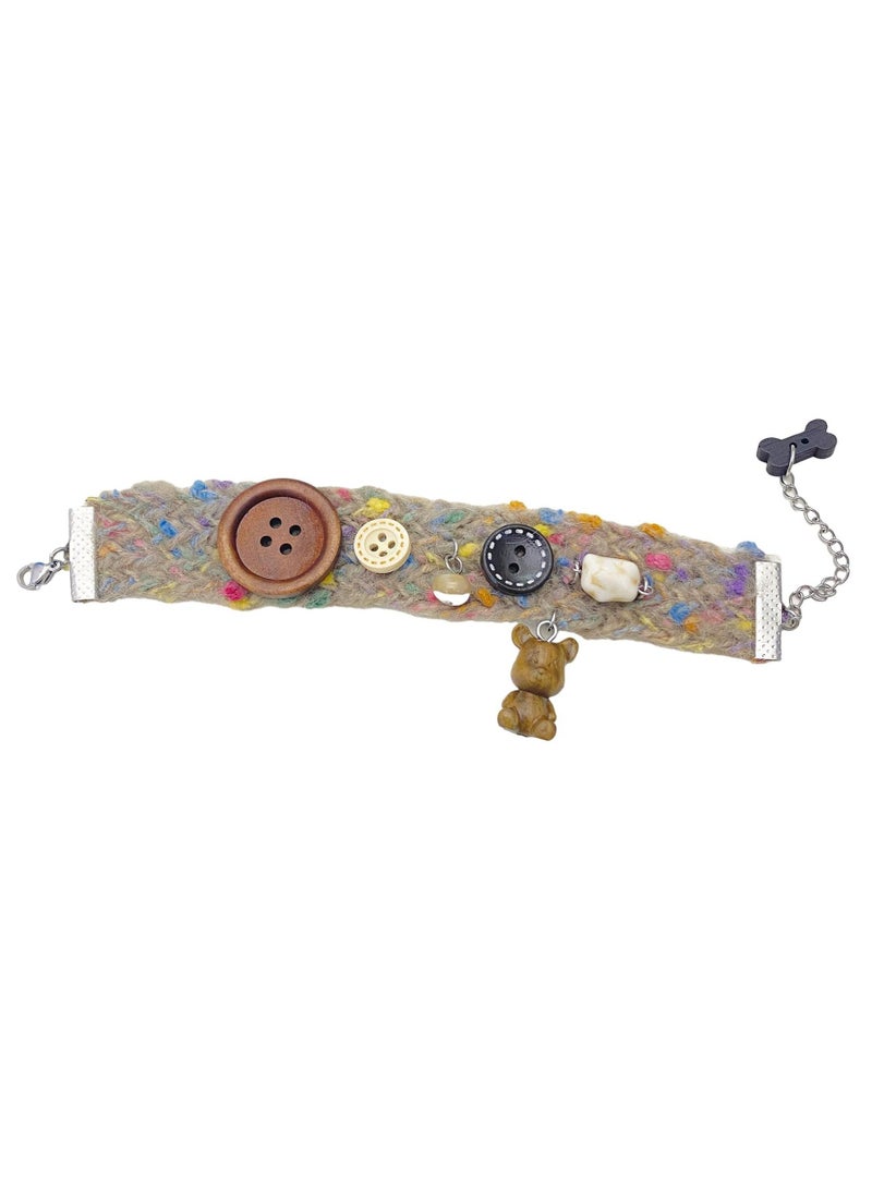 Curry Bear Button Hand Braided Bracelet  - Image 1