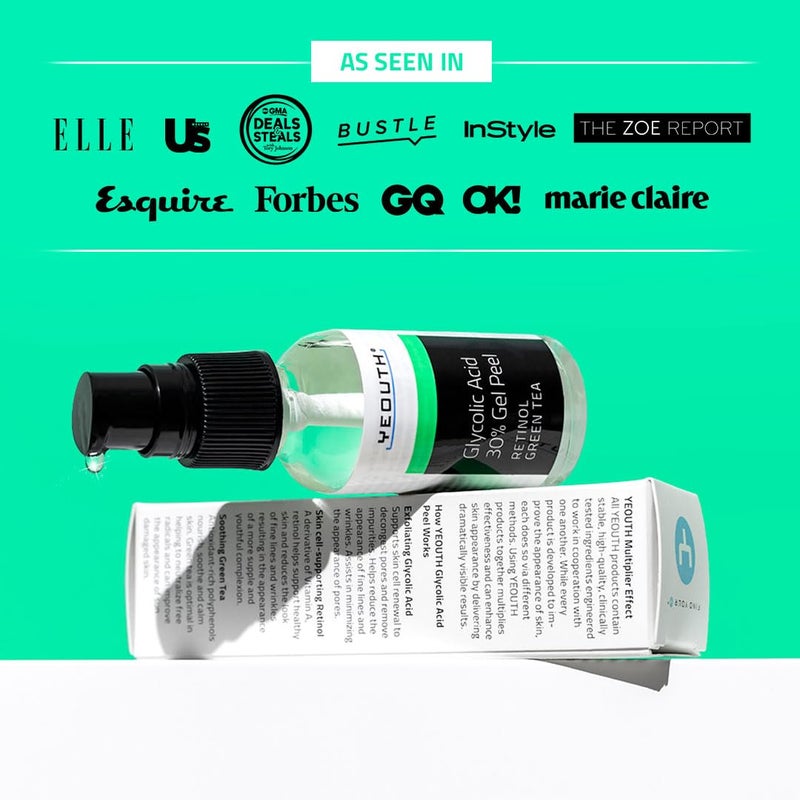 YEOUTH Glycolic Acid Peel for Face, At Home Chemical Exfoliator AHA 30% Glycolic Acid Face Peel with Retinol, Designed to Refresh and Smooth the Appearance of Skin 1oz - Image 2