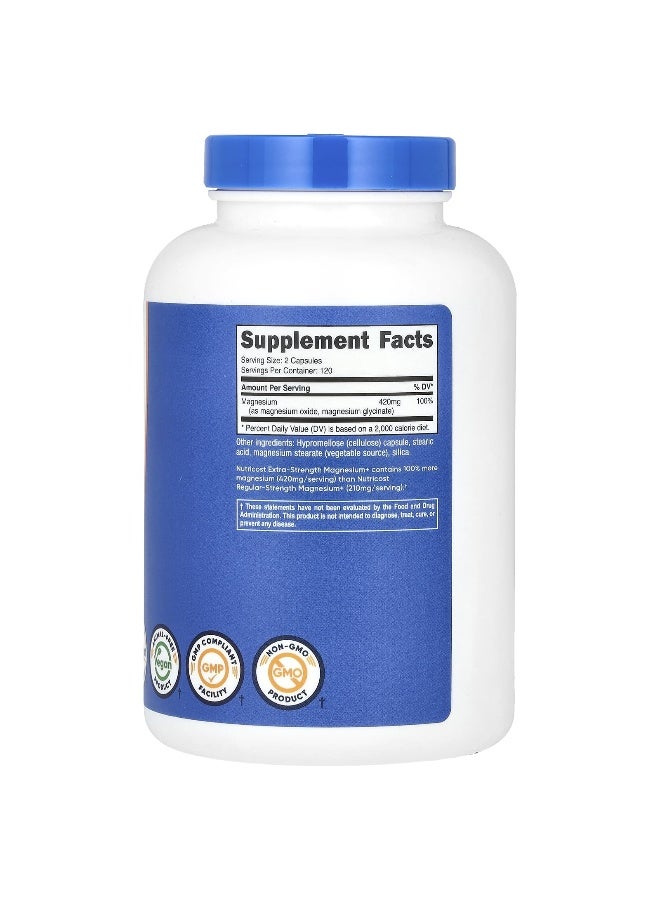 Nutricost, Magnesium+, Extra-Strength, 420 mg, 240 Capsules (210 mg per Capsule) (Packaging may vary) - Image 2