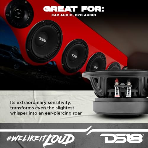 DS18 6XL600-4 XL 6.5" Mid-Range Loudspeaker 300 Watts RMS, 600 Watts Max Power, 4-Ohm, Pro Car Audio Speakers 6.5 inches, Great for Car/Truck Stereo Sound System - 1 Speaker - Image 3