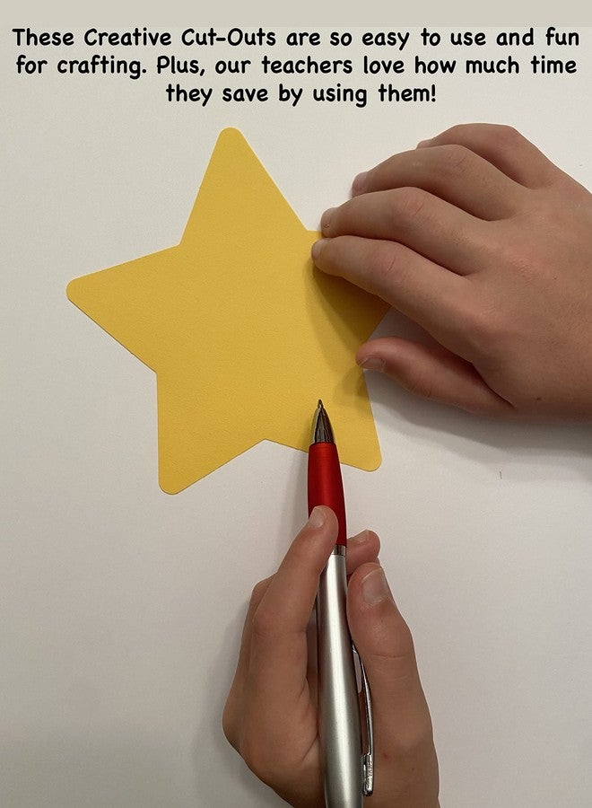 SHAPES ETC. 31 Pcs Star Small Single Color Cut-Outs 3in, Construction Paper Shapes, Bulletin Board Decorations, DIY Crafts, Space Themes, Celebrations, Wall Cut-Outs, Made in USA - Image 3