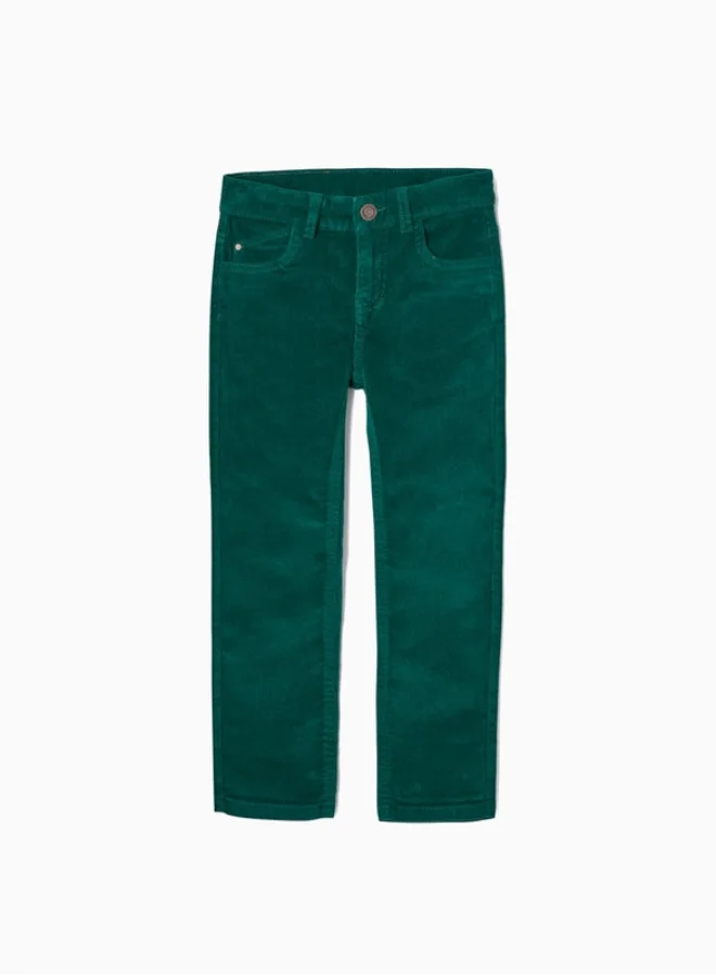 Zippy Corduroy Cotton Trousers for Boys 'Slim Fit', Dark Red