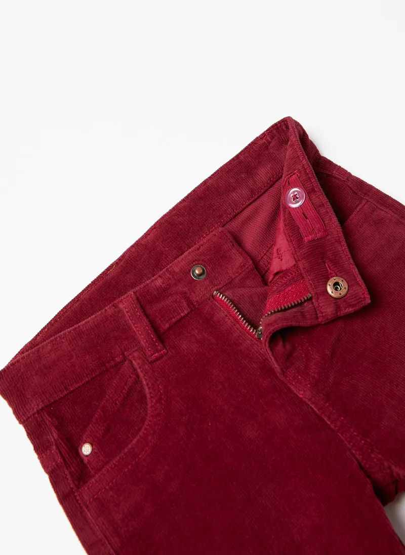 Zippy Corduroy Cotton Trousers for Boys 'Slim Fit', Dark Red