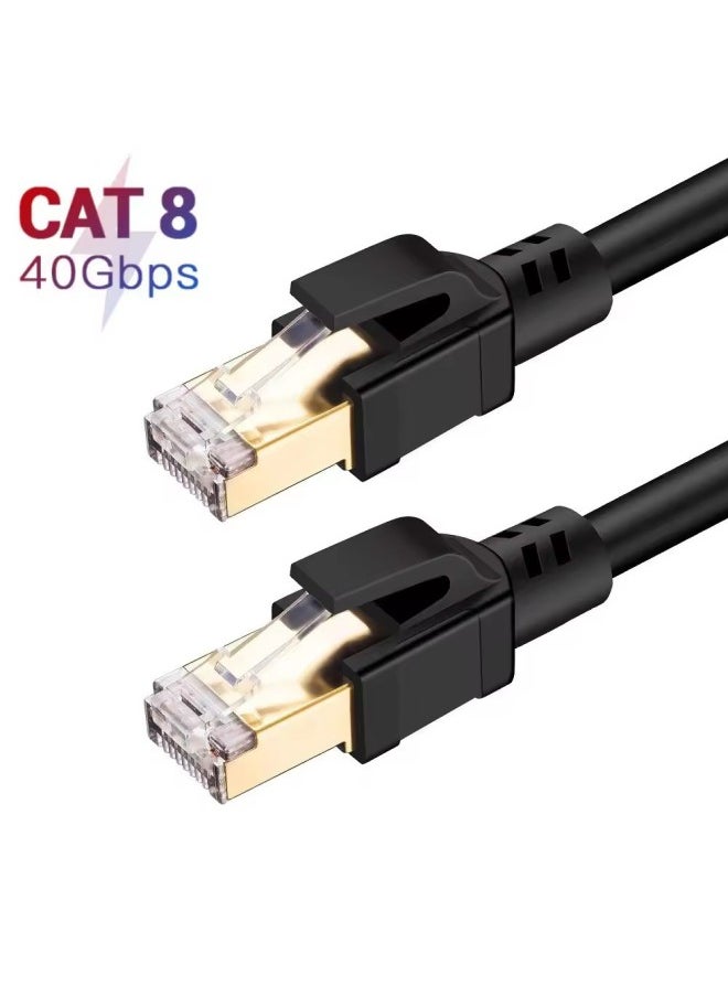 Generic Network Cable Class 8 Finished Product Network Cable 10 Gigabit Network Cable Home Network Jumper Pure Copper Double Shielded Cable For Foreign Trade-color:Category 8 10 Gig  White * Round Wire * Pure Copper Double Shielding-Cord Length:3m  - Image 2