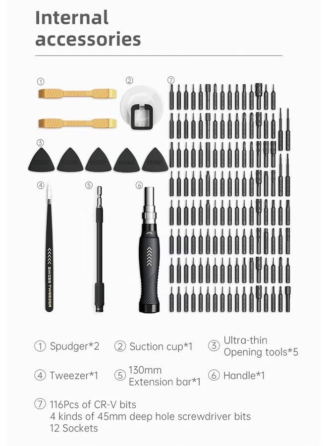 JAKEMY 145 in 1 Jakemy JM-8183 Precision Screwdriver Set Magnetic Replaceable Bits Sockets Spudger Opening Tool Tweezer for Smartphones PC Electronics - Image 2