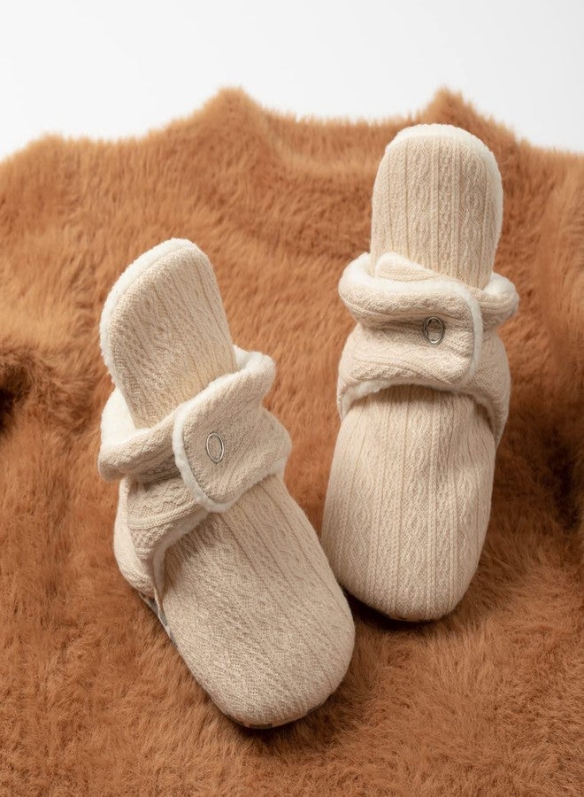 Babelvit Newborn Baby Boy Girl Soft Fleece Booties Stay On Infant Slippers Socks Shoe Non Skid Gripper Toddler First Walkers Winter Ankle Crib Shoes - Image 3