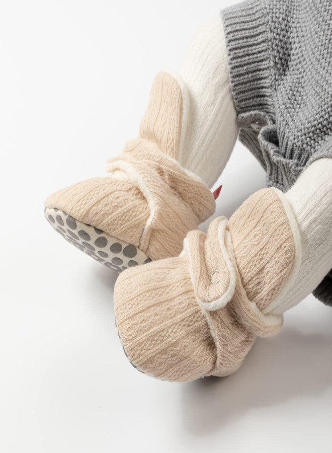 Babelvit Newborn Baby Boy Girl Soft Fleece Booties Stay On Infant Slippers Socks Shoe Non Skid Gripper Toddler First Walkers Winter Ankle Crib Shoes - Image 2